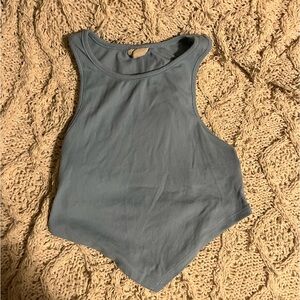 Blue Cropped Tank Top